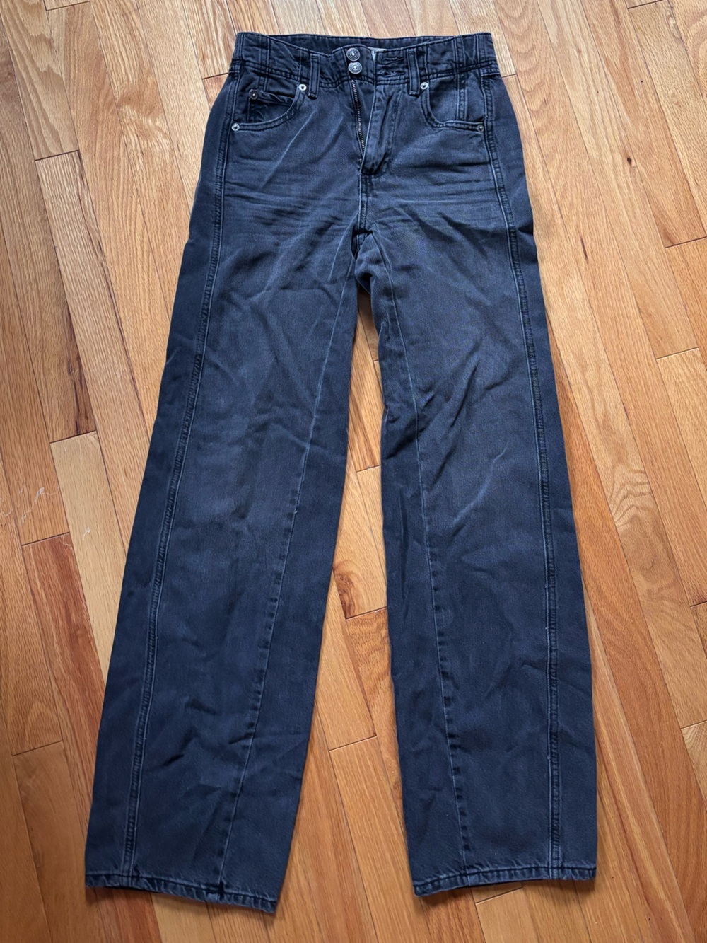 Free People Women’s Wide-Leg Black Jeans